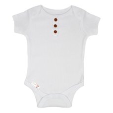 BS4500-W: White Ribbed Bodysuit (0-3 Months)